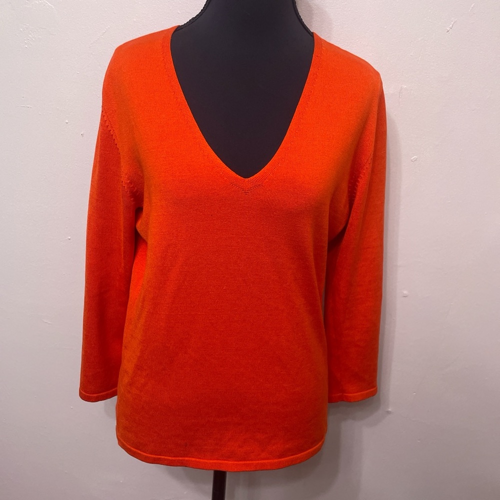 Express Bold Orange Stretch Sweater | SILK